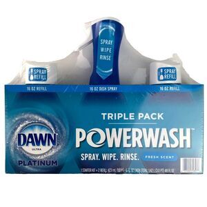 Dawn Powerwash Ultra Platinum Fresh Scent Triple Wash 1 starter Kit & 2 Refills